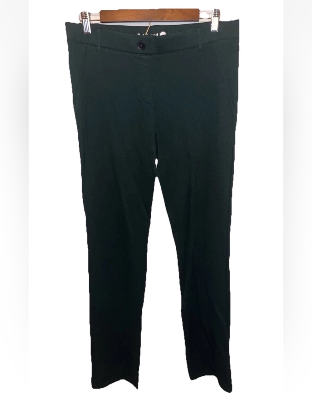Betabrand Women's Classic Dress Pant Yoga Bootcut Dark Green Size L Long EUC